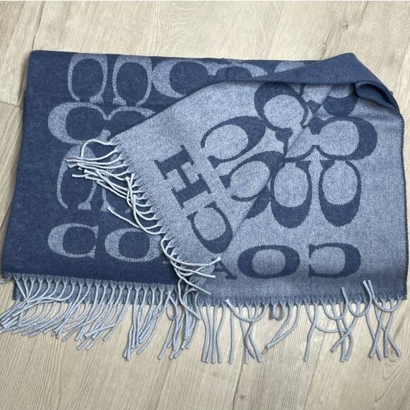 Coach Signature Oversized Muffler Scarf in Twilight - Picture 5 of 6